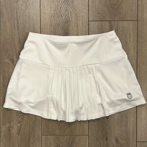 K-Swiss Women's White Pleated Tennis Skirt/ Skort w/ Spandex Shorts - XS